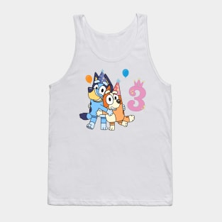 Bluey Happy 3 Years Birthday Tank Top